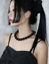 18 mm Black Pearl Ball Necklace