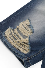 Vintage Damage Denim Half Pants [1color]