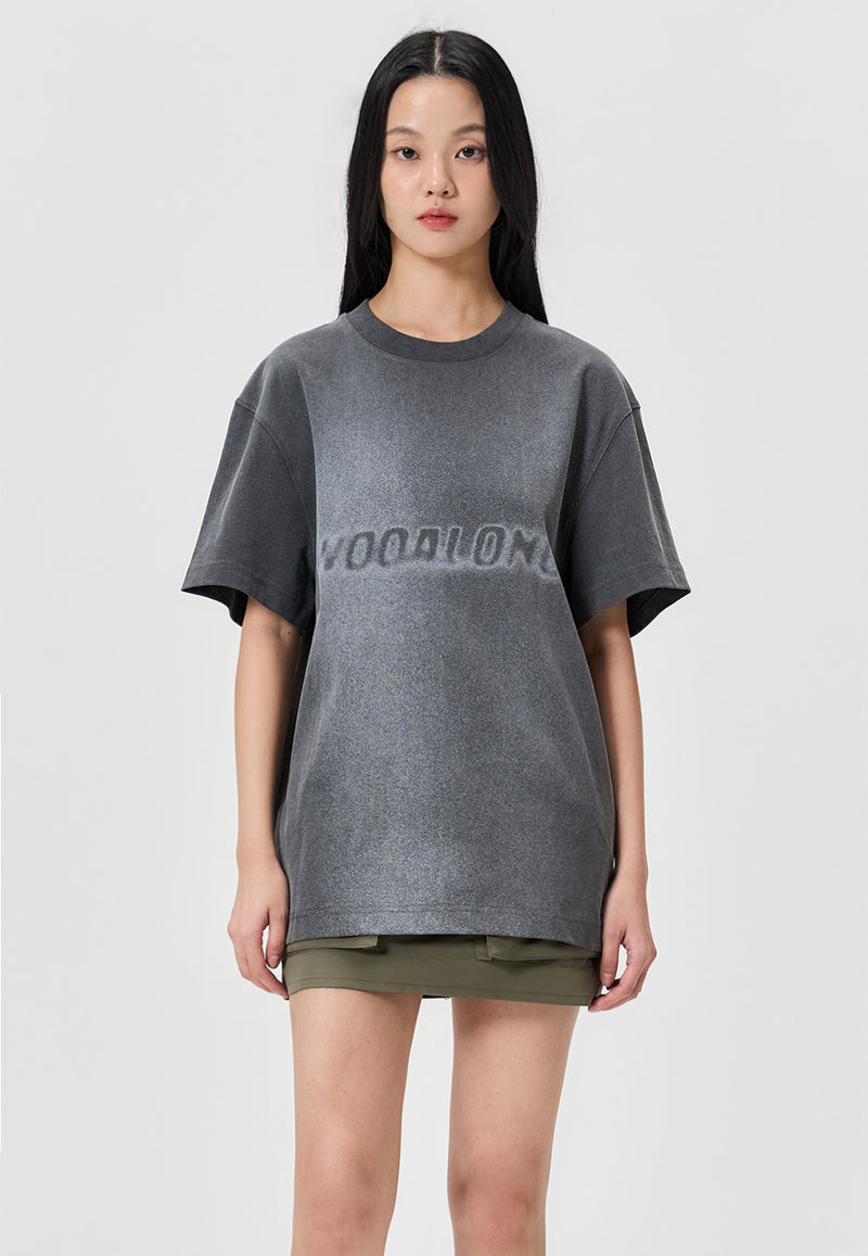 Pigment lettering graphic T Shirts - CHARCOAL