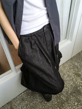 [MADE] Kinto string two-way linen wide denim wide jogger pants