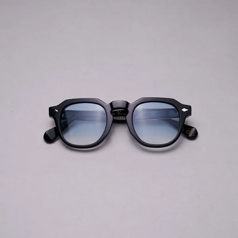 Vatic Vintage Optical Soto Black 8mm Gradient ocean lens with French crown thick-cut acetate frame　