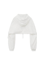 pocket hood zip up (white)