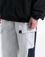 MIX WIDE STRING CARGO PANTS (Gray, Black)