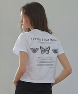[2PACK] Triple Butterfly Embroidery Short Sleeve T-Shirt ( 3 color )