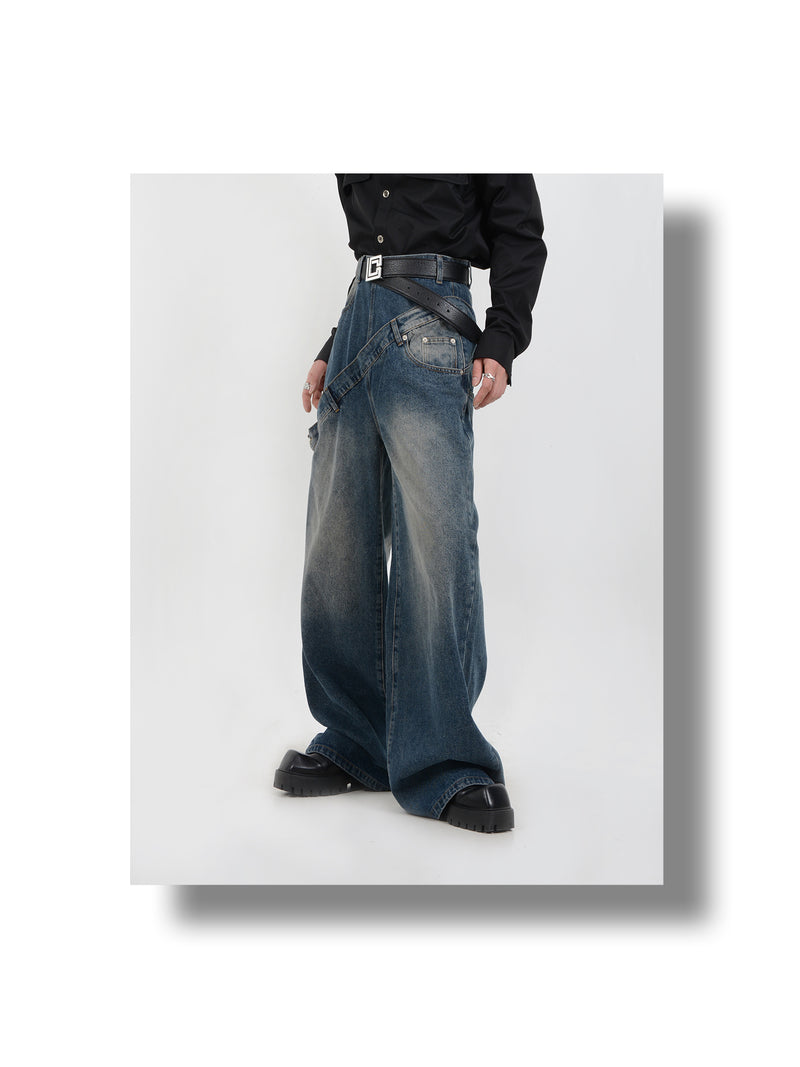 deconstructed spliced ​​jeans