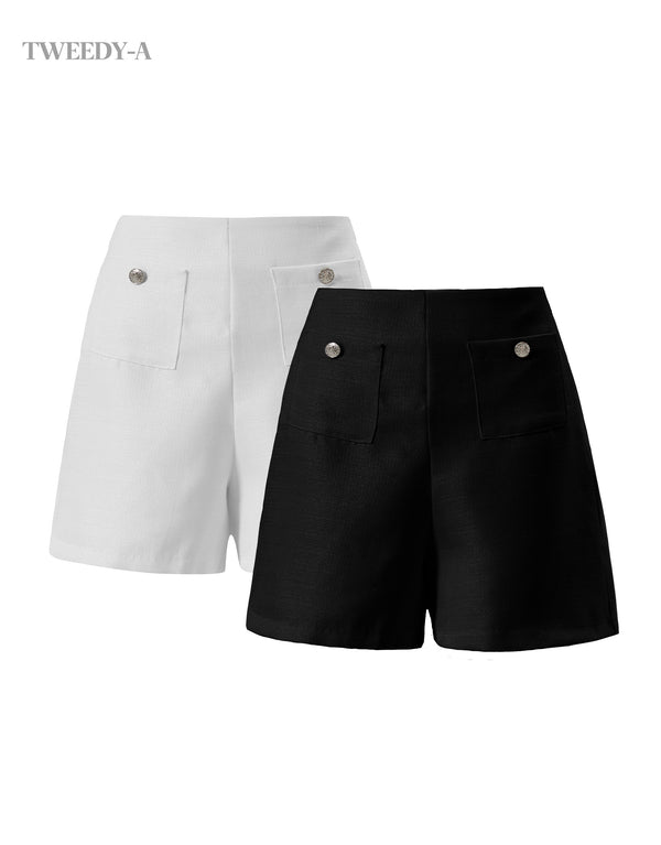 Spine Summer Double Pocket High-Waist Shorts 2Colors