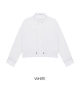 Crop String Shirt Jacket White