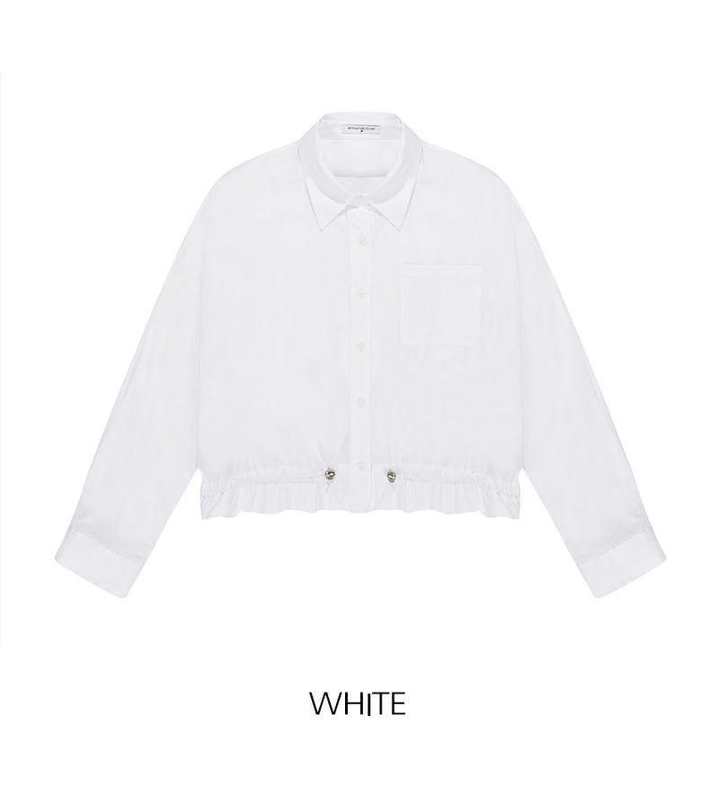 Crop String Shirt Jacket White