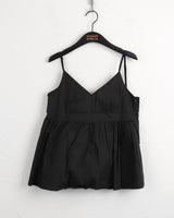 Hoteon heart-neck flare strap layered blouse tank top