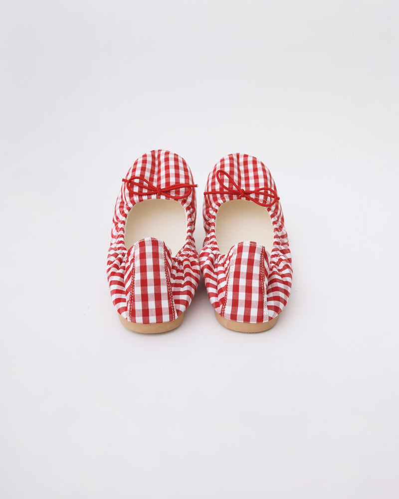 Feebie flat shoes_check red