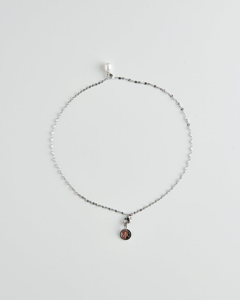 MN027 STAINLESS STEEL WITH FRESHWATER PEARL NECKLACE 
