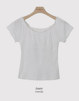 Butter Lace Eyelet Short Sleeve T-shirt (3color)