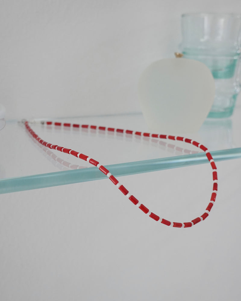 Tiny coral necklace_red