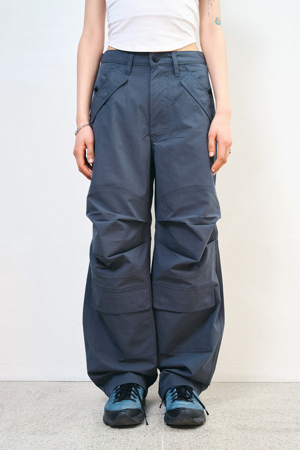Dual cargo nylon wide pants