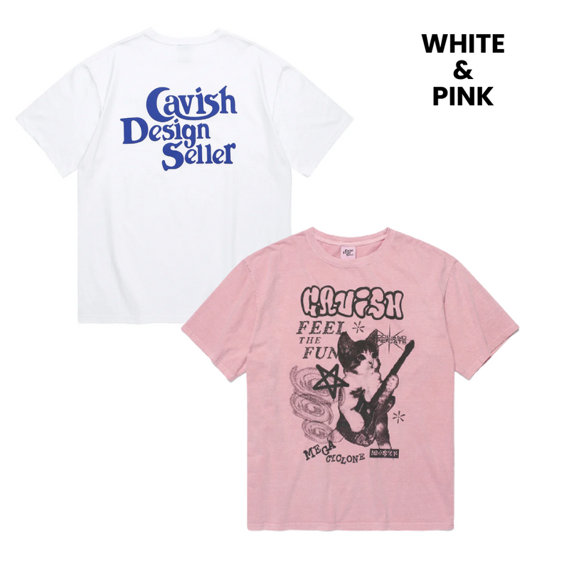 【SET】セラーロゴ半袖Tシャツ (CV2BMMT500A)(WHITE)+メガサイクロンピグメント半袖Tシャツ(CV2DMUT524A)