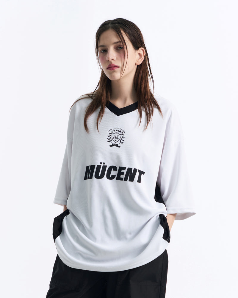 サッカーユニフォームフットボールTシャツ(Black, White)