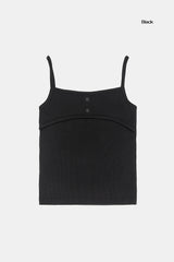 Ghost layered two-button sleeveless top