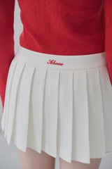 Schnee Logo Pleated Skirt - Off White