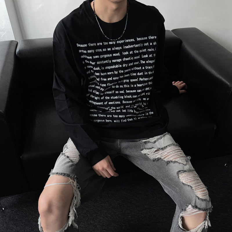 lettering Long-sleeved Tee MTM (2 colors) D761471626868