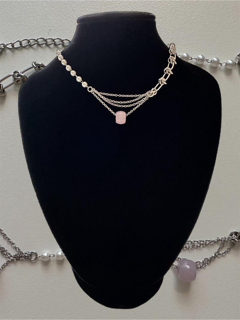 チェーンレイヤードネックレス/chain layered necklace