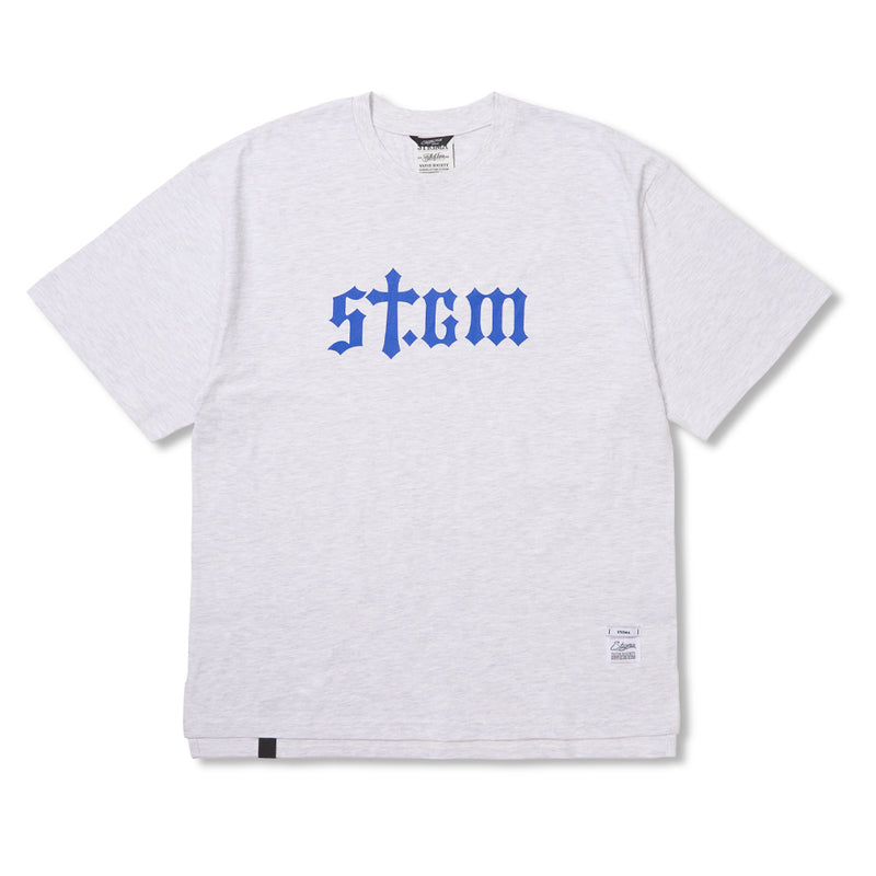 STGM ロゴオーバーサイズショートスリーブTシャツブラック / ホワイトメランジ