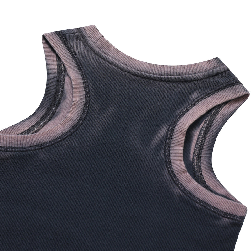[24SS LSD COLLECTION] Women's Bleach Washing Stud Tank Top_Charcoal