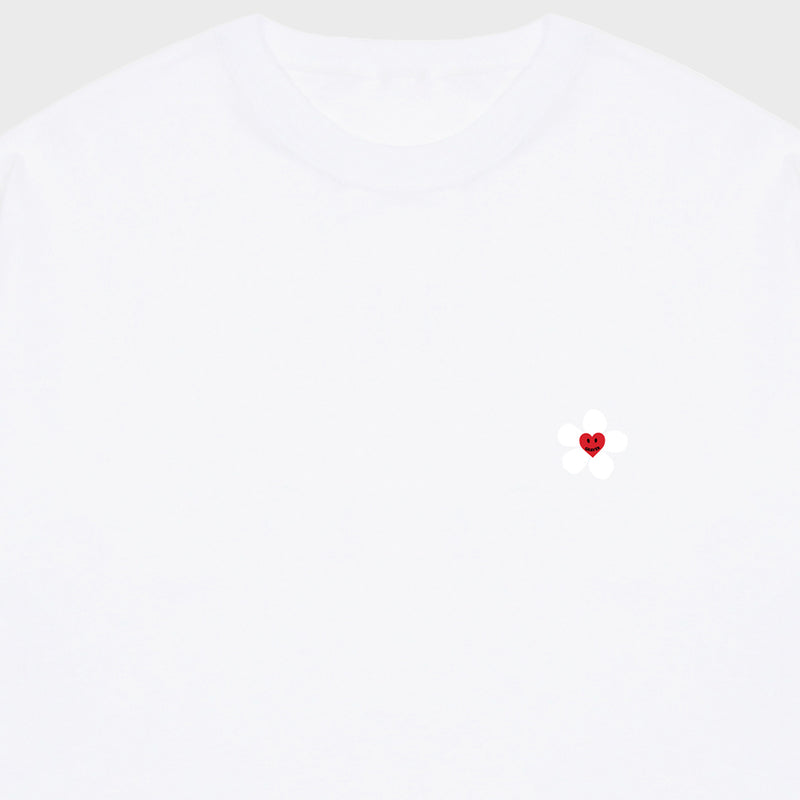 [UNISEX]スモールフラワーハート半袖Tシャツ