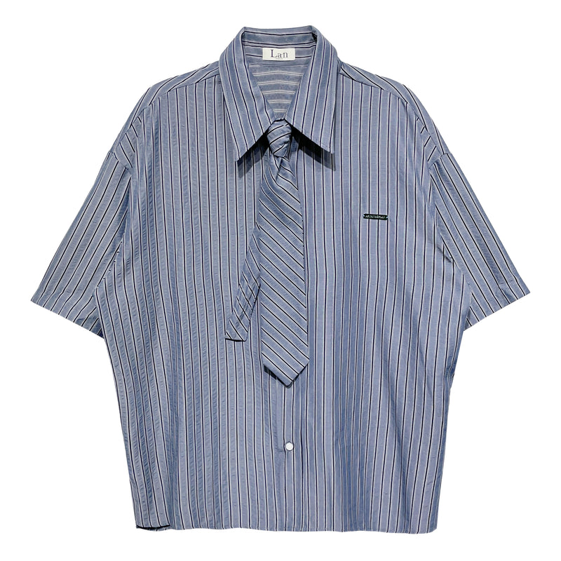 [LAN ARCHIVE][Tie SET] クラシックシアーサッカータイstハーフシャツ (2 color)