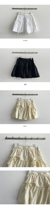 Glonylon Back Banded Ribbon Mini Skirt