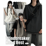 Slow nylon windbreaker hooded vest