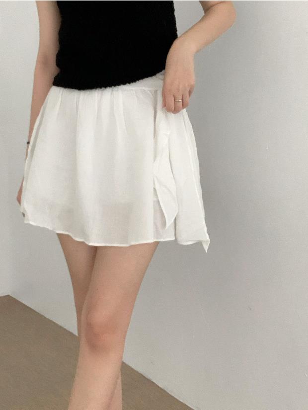 Flared Ribbon Mini Skirt (3 colors)