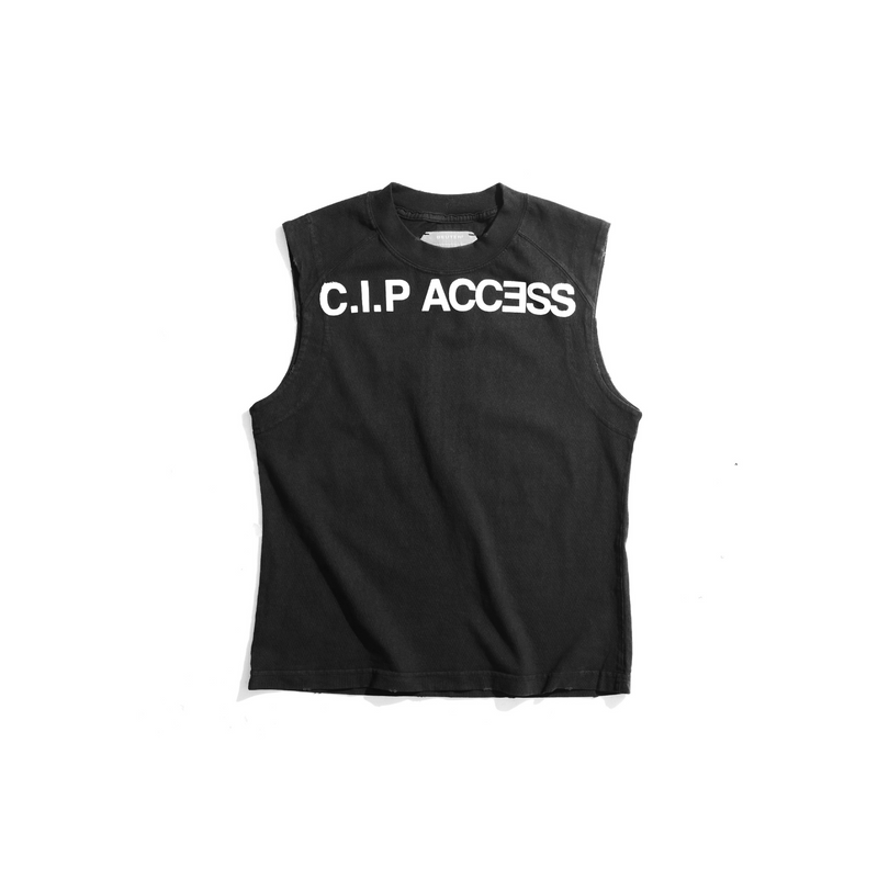 BEUTER® "C.I.P ACCESS" BLACK WASHED TANK TOP