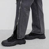 Ned Buckle Suede Middle Boots