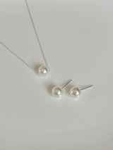 [Silver 925] pearl pearl earrings and necklace set