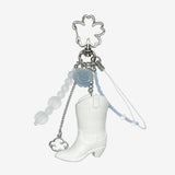 Cloudy White Boots Pendant Keyring Charm
