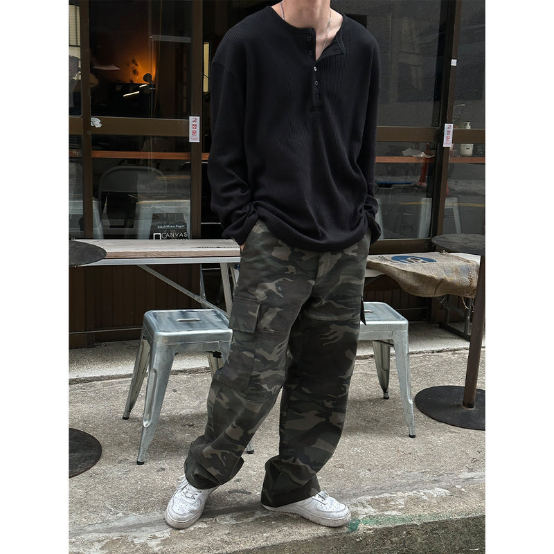[S/S] Waffle henry neck long sleeves(3color)