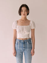 コルセットクロップブラウス / Corset crop blouse (white)