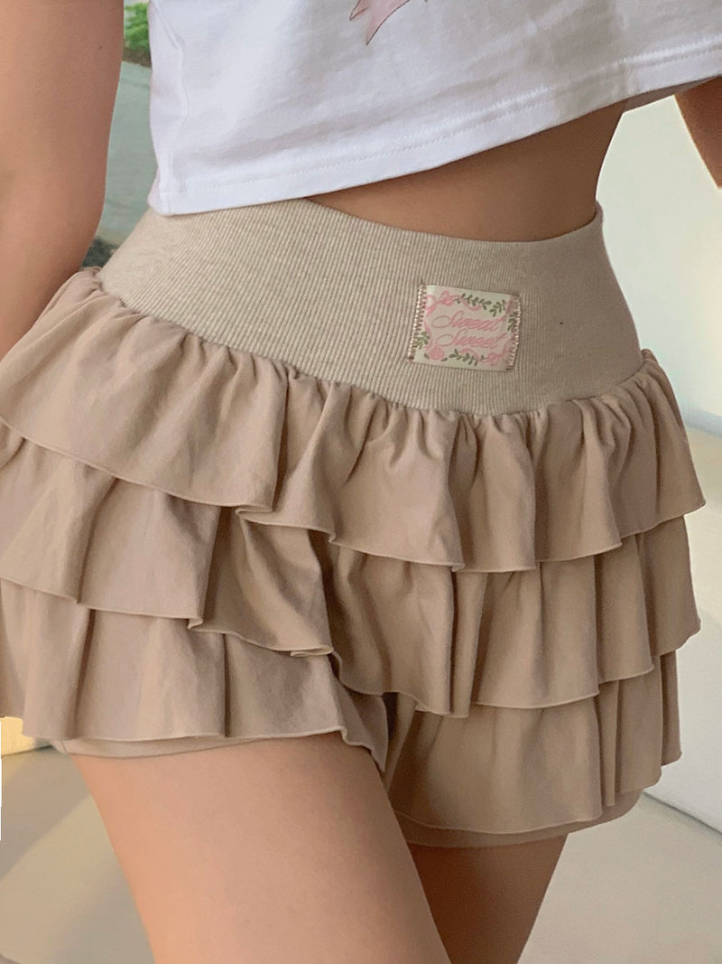 Cancan Mini Skirtpants _brown
