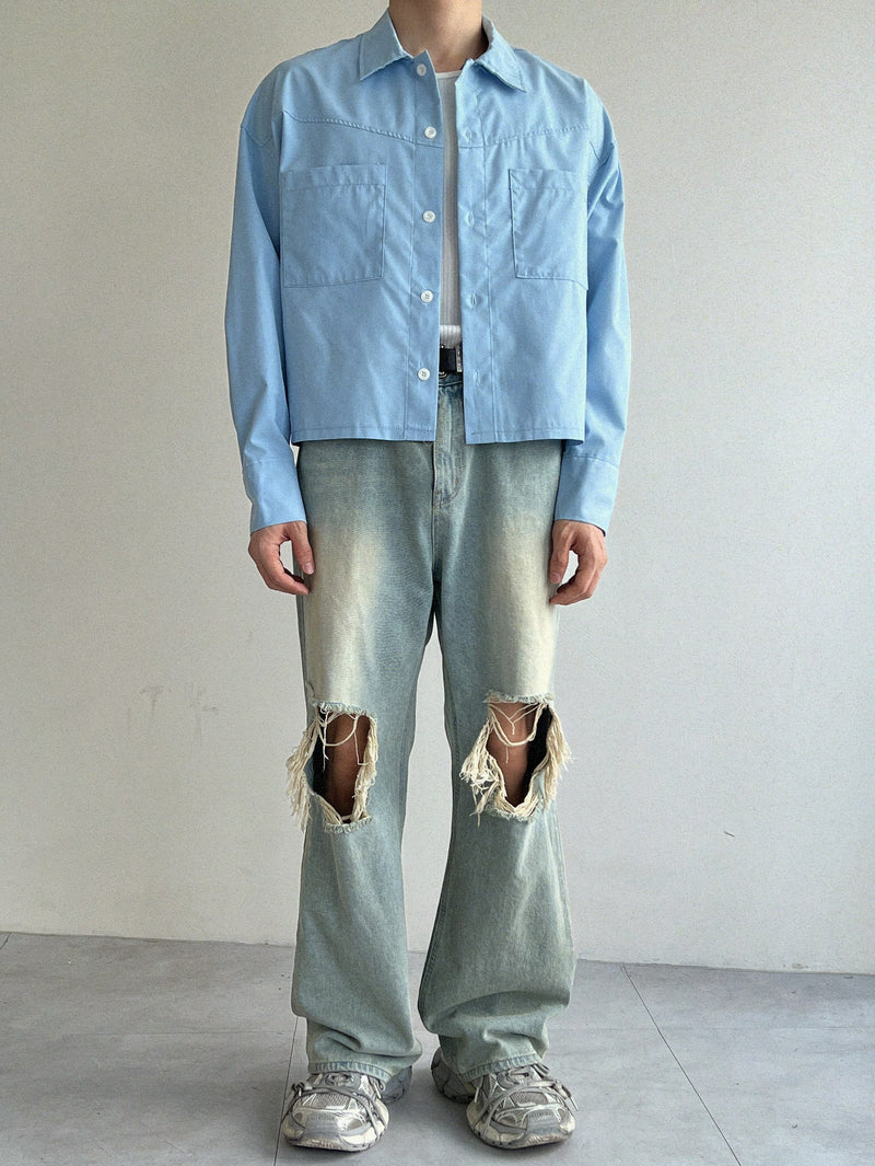crop cut shirt jacket(2colors)