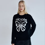 CASHMERE BUTTERFLY BOLD STAR PULLOVER_BLACK