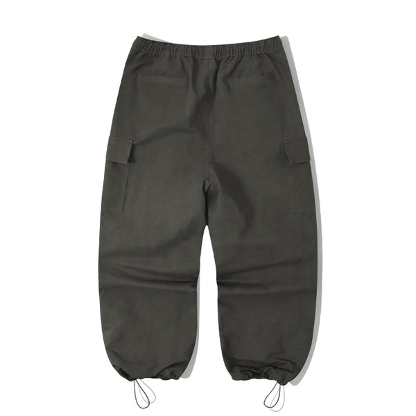 Cotton Parasuit Cargo Pants-Charcoal