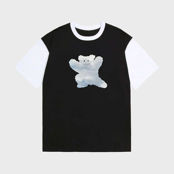 [UNISEX] Big Cloud Bear Smile Color Short Sleeve T-Shirt