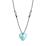 Glass Big Heart Strap Necklace