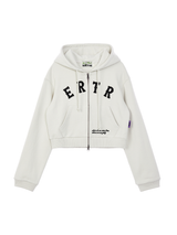ERTR Appliqué Hoodie Small Fit Zip-up Off-White