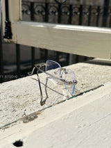 Silver square glasses