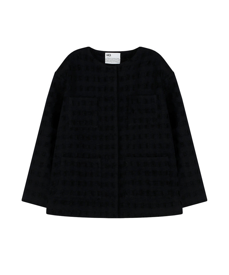 [Unisex] Over Fit Tweed Jacket Black