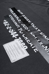 BBD Hidden Slogan Pigment Long T-Shirt (Charcoal)