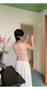 Ballet coral back strap sleeveless top