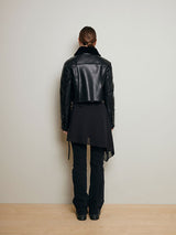 ショートリバーシブルレザームスタン / Short reversible leather mustang (Black)