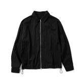 Geometric Shirt Zip-up Jacket - Black